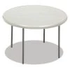 Iceberg Round Folding Table, 29" H, Platinum Top, Blow-Molded High-Density Polyethylene