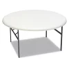 Iceberg Round Folding Table, 60" W, 60" L, 29" H, Platinum Top, Blow-Molded High-Density Polyethylene