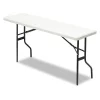 Iceberg Rectangle Folding Table, 72" W, 18" L, 29" H, Platinum Top, Blow-Molded High-Density Polyethylene