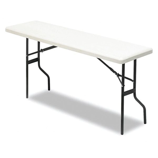 Iceberg Rectangle Folding Table, 72" W, 18" L, 29" H, Platinum Top, Blow-Molded High-Density Polyethylene
