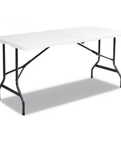Iceberg Rectangle Folding Table, 60" W, 30" L, 29" H, Platinum Top, Blow-Molded High-Density Polyethylene