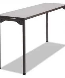 Iceberg Rectangle Folding Table, 60" W, 18" L, 29.5" H, Gray Top, Melamine Laminate