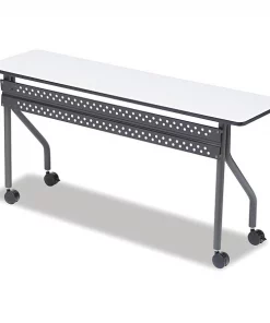 Iceberg Rectangle Training Table, 60" X 18" X 29", Gray/Charcoal Top, Melamine Laminate