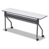 Iceberg Rectangle Training Table, 72" X 18" X 29", Gray/Charcoal Top, Melamine Laminate
