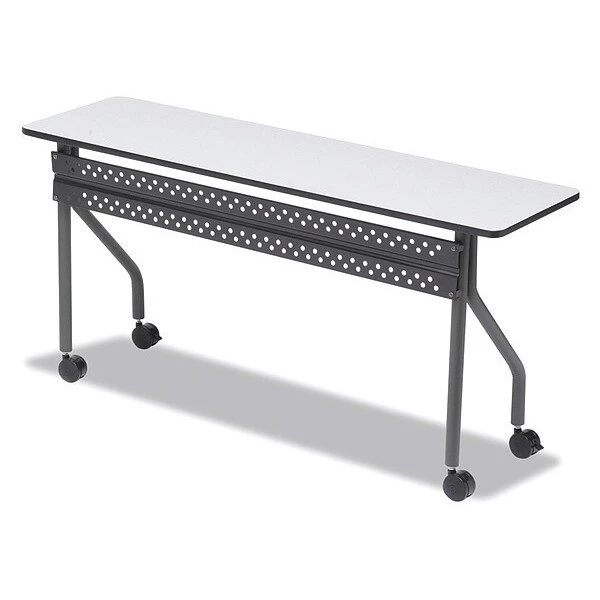 Iceberg Rectangle Training Table, 72" X 18" X 29", Gray/Charcoal Top, Melamine Laminate