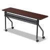 Iceberg Rectangle Training Table, 72" X 18" X 29", Mahogany/Black Top, Melamine Laminate