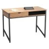 Safco Office Desk, 43.25" W, 30.75" H, Natural/Black, Steel