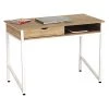 Safco Office Desk, 43.25" W, 30.75" H, Beech/White, Steel