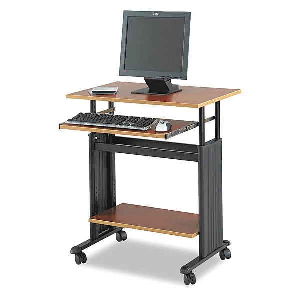 Safco Adjustable Desk, 29.5" W, 34" H, Cherry/Black, PVC; Steel