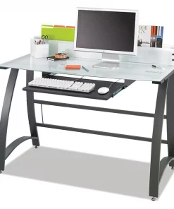 Safco 47" W, 37" H, Frosted/Black, Steel