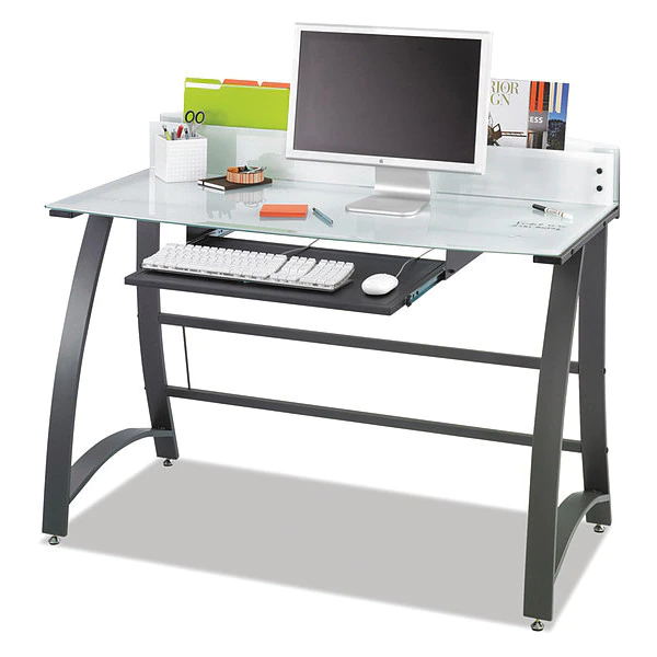 Safco 47" W, 37" H, Frosted/Black, Steel