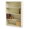 Tennsco Metal Bookcase, Four-Shelf, 34-1/2w x 13-1/2d x 52-1/2h, Putty