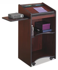 Safco Executive Mobile Lectern, 25-1/4w x 19-3/4d x 46h, Mahogany