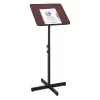 Safco Adjustable Speaker Stand, 21w x 21d x 29-1/2h to 46h, Mahogany/Black