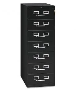 Tennsco 19.13" W 7 Drawer Cabinet, Black, Multimedia