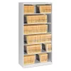 Tennsco 36" W 6 Drawer Open Fixed File Cabinet, Light Gray, Legal/Letter
