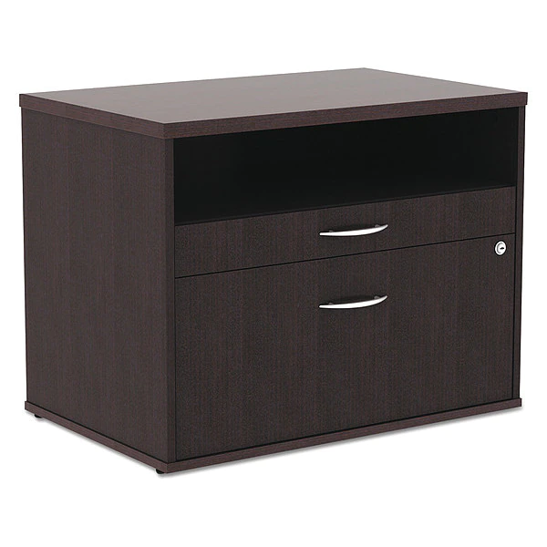 Alera 29-1/2" W 2 Drawer File Cabinet, Espresso, Legal/Letter