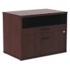Alera 29-1/2" W 2 Drawer Low File Cabinet, Mahogany, Legal/Letter