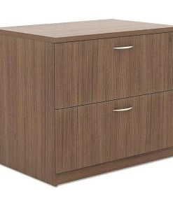 Alera 34" W 2 Drawer File Cabinet, Modern Walnut, Legal/Letter