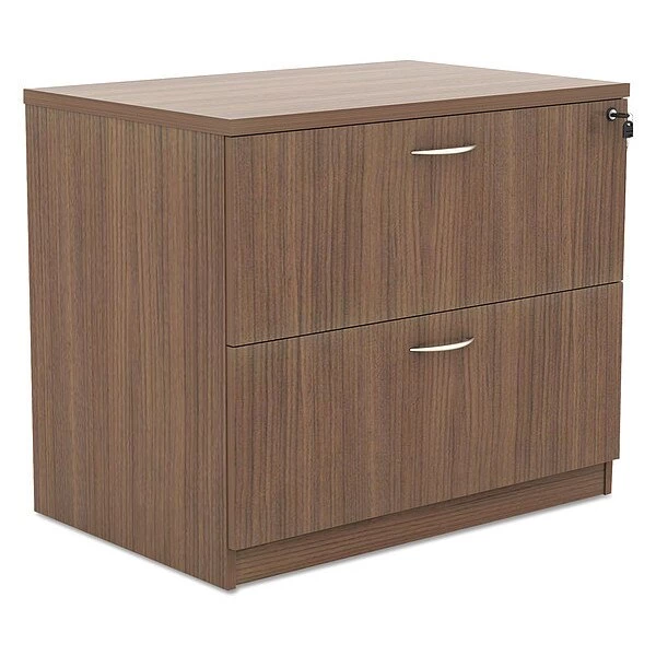 Alera 34" W 2 Drawer File Cabinet, Modern Walnut, Legal/Letter