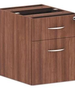 Alera 15.63" W 2 Drawer Box/File Pedestal, Modern Walnut, Legal/Letter