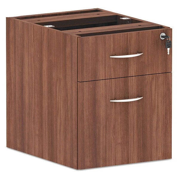 Alera 15.63" W 2 Drawer Box/File Pedestal, Modern Walnut, Legal/Letter