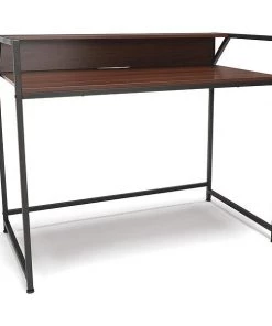 Ofm Computer Desk with Shelf Gray Walnut