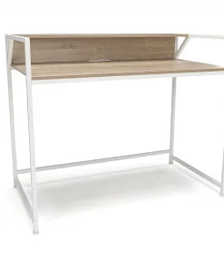 Ofm Computer Desk with Shelf White Natural