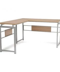Ofm Essentials L Desk with Metal Leg Silv-Harvest
