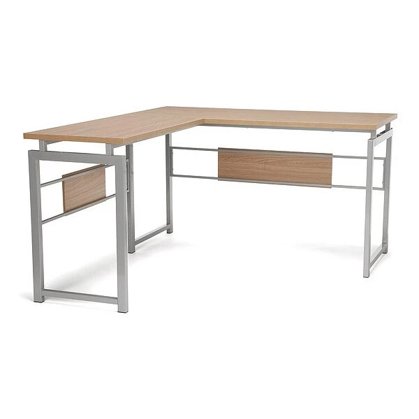 Ofm Essentials L Desk with Metal Leg Silv-Harvest