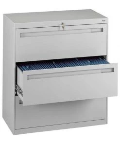 Tennsco 36" W Laterial File Cabinet, Light Gray