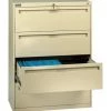 Tennsco 42" W Laterial File Cabinet, Champagne/Putty