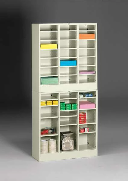Tennsco Literature Sorter 21 Compartments, 30-5/8"W x 14-1/4"D Light Gray - Image 3