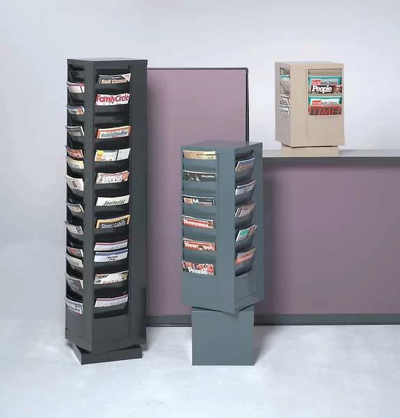 Durham Mfg Literature Rack 20 Compartments, 14-1/8"W x 14-1/8"D Gray
