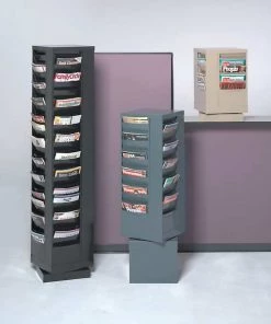Durham Mfg Magazine Display 88 Compartments, 14-1/8"W x 14-1/8"D Gray