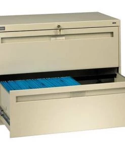 Tennsco 36" W Laterial File Cabinet, Champagne/Putty