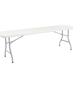 National Public Seating Rectangle Folding Table, 30" W, 96" L, 29-1/2" H, Blow-molded plastic Top, Speckled Gray
