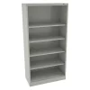 Tennsco 5-Shelf Bookcase, All Welded Steel 72"x36" Light Grey