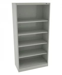 Tennsco 5-Shelf Bookcase, All Welded Steel 72"x36" Light Grey