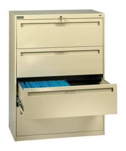 Tennsco 36" W Laterial File Cabinet, Champagne/Putty