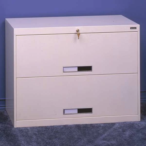 Tennsco 42" W Laterial File Cabinet, Champagne/Putty - Image 5