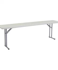 National Public Seating Rectangle Seminar Table, 18" X 96" X 29-1/2", Blow-molded plastic Top, Speckled Gray