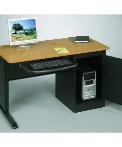 Balt Workstation Desk, 24" D, 48" W, 29" H, Teak, PVC
