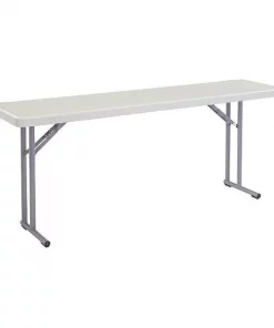 National Public Seating Rectangle Seminar Table, 18" X 72" X 29-1/2", Blow-molded plastic Top, Speckled Gray