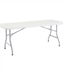 National Public Seating Rectangle Folding Table, 30" W, 72" L, 29-1/2" H, Blow-molded plastic Top, Speckled Gray