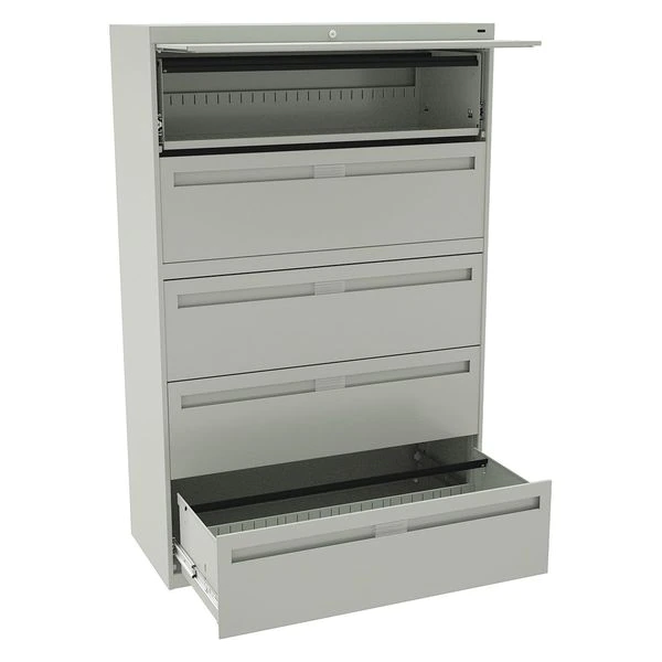 Tennsco 42" W Laterial File Cabinet, Light Gray