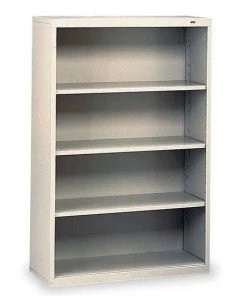 Tennsco 4-Shelf Stationary Bookcase, 52"x34-1/2" Light Gray