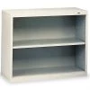 Tennsco 2-Shelf Stationary Bookcase, 28"x34-1/2" Light Gray