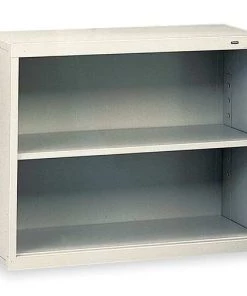 Tennsco 2-Shelf Stationary Bookcase, 28"x34-1/2" Light Gray