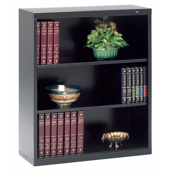 Tennsco 3-Shelf Stationary Bookcase, 40"x34-1/2" Black - Image 3